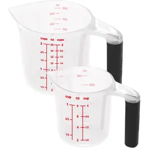 Measuring Cup Set, Liquid Measuring Cups For Kitchen,BPA Free Plastic Set (2 Cup, 1 Cup)