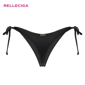 RELLECIGA Women's Thong Bikini Bottom Women's Swimsuits Polyamide Fabric Full Coverage