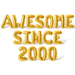 Letter & Number Balloons - AWESOME SINCE 2000 16" Inch Alphabet Letters Foil Mylar Balloon Birthday Party Banner