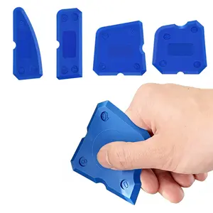4Pcs Silicone Caulking Tool Kit,Grout Finishing Tool,Reusable Sealant Scraper for Kitchen/Bathroom,Tile Grout Smoothing Tool,Caulk Remover & Finisher,Blue,Caulking Tool,Caulk Remover Tool