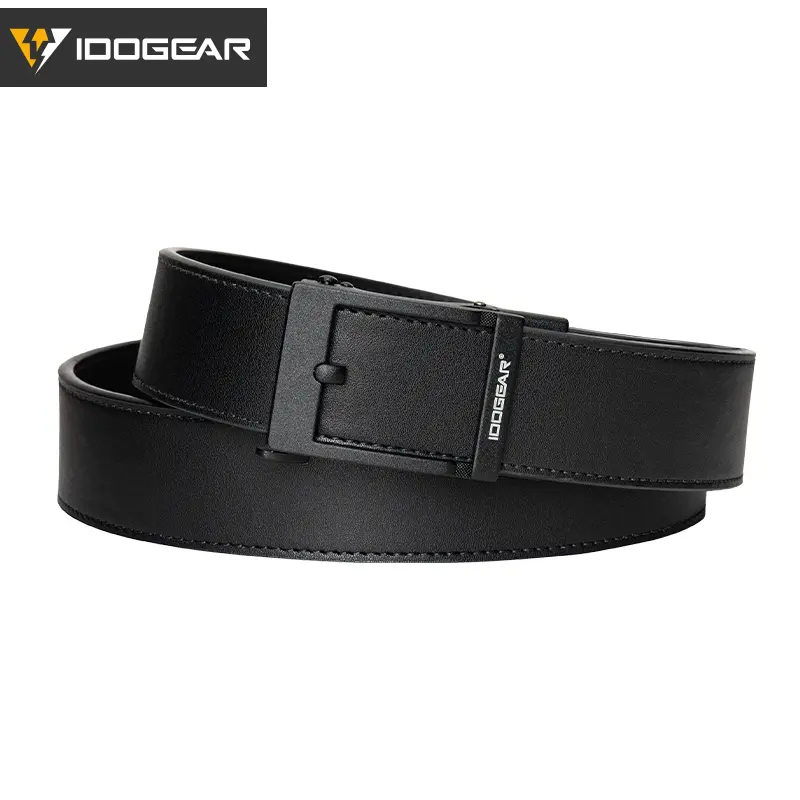 IDOGEAR 100% Leather Men's 1.5'' Heavy Duty Belt - Adjustable Fit, Casual Waist Belt for EDC, Outdoor Work, CCW, Model 3435, 100% Leather Men's Belts