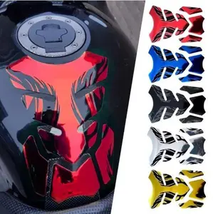 Motorcycle Tankpad Sticker Fishbone 3D Tank Pad Stickers Oil Gas Protector Cover Decoration Flame Motorcycle Accessories
