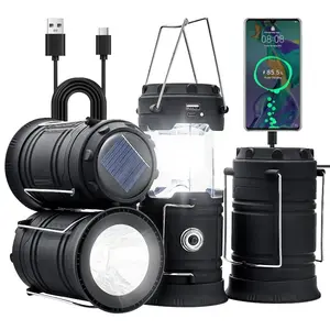 VEVOR LED Camping Lanterns, 4 Pack, Magnetic Base, Battery Powered Lights, Lightweight Hanging Collapsible Lights, Ideal for Outdoor Camping Hiking, Emergency Survival Lights for Hurricane, BlackVEVOR Super Brand Day