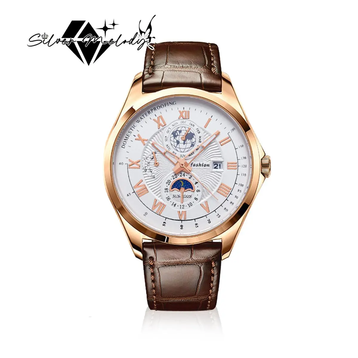 SMelody Men's Quartz Business Leather Strap Watch - Business Casual Timepiece, Fashion Wristwatch, Chic Fashion Men's Accessory, Business Casual Watch, Chic Fashion Men's Watches