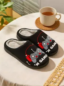 Must-Have Gamer Plush Indoor Slippers, Fuzzy Warm Slippers, Comfortable and Warm Gaming Shoes, Fashionable Footwear for Gamers, Stylish and Trendy Design