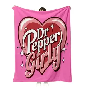 Dr Pepper Soft Flannel Throw Blanket Cozy Warm Lightweight For Couch Bed Office Travel Perfect Mothers Day Gift Halloween Christmas Gift