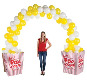 9 ft. Yellow & White Popcorn Balloon Arch Frame Kit - 339 Pc.