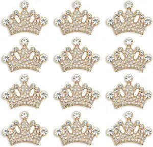 24 count Crown  Embellishment for DIY Handmade Hair Accessories Sneakers, Clothes, Party Decorations  Box DressRhinestone Alloy Appliques Decorative Home Decor ()