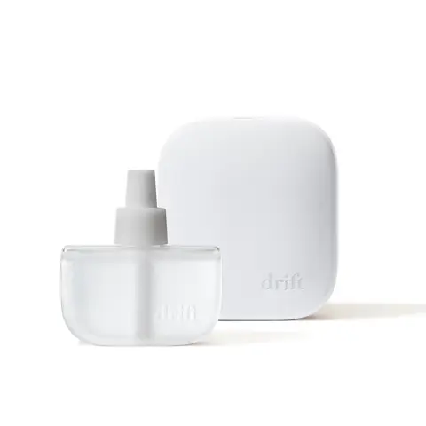 Drift Aromatherapy Diffuser Starter Kit - Teak Grove & Lavender Scents, 3 Settings, Adjustable Freshener, Long-Lasting Calming Home Fragrance, Clean Pet-Safe Ingredients, Selfcare Starterpicks for Small Rooms