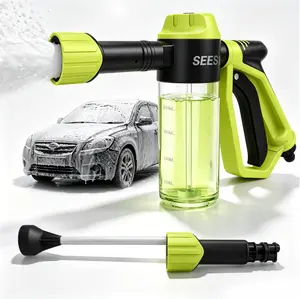 【DealsForYouDays】SEESE Car Wash Foam Gun for Garden Hose, Foam Cannon Car Wash Kit with High Pressure Nozzle & 3 Spray Modes, Hose Foam Blaster for Cars, Trucks, RV, Motorcycle Cleaning