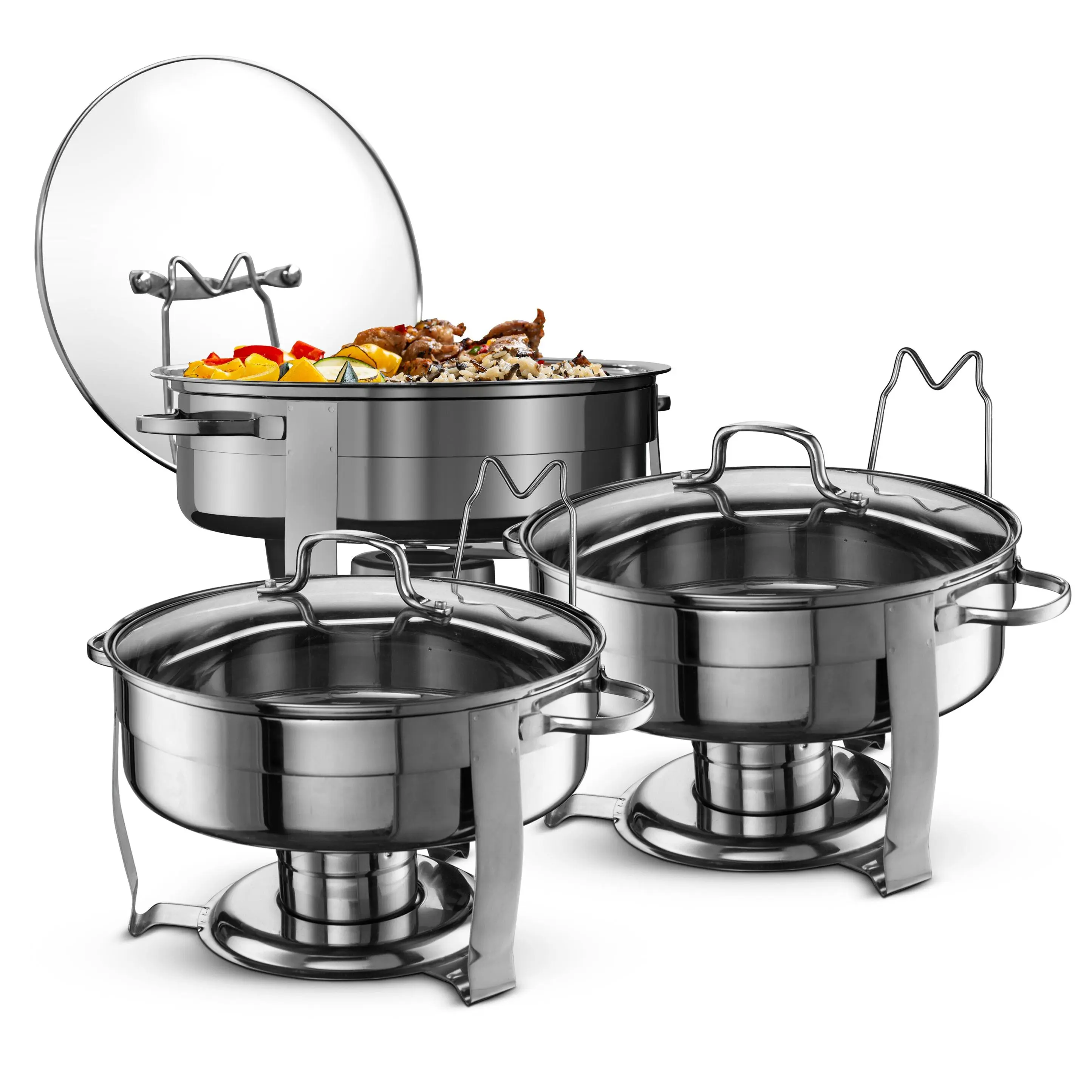 Stainless Steel Chafing Dish, 4.5 Qt, Set of 3 Insulated Casserole Dish Baking Dish Set