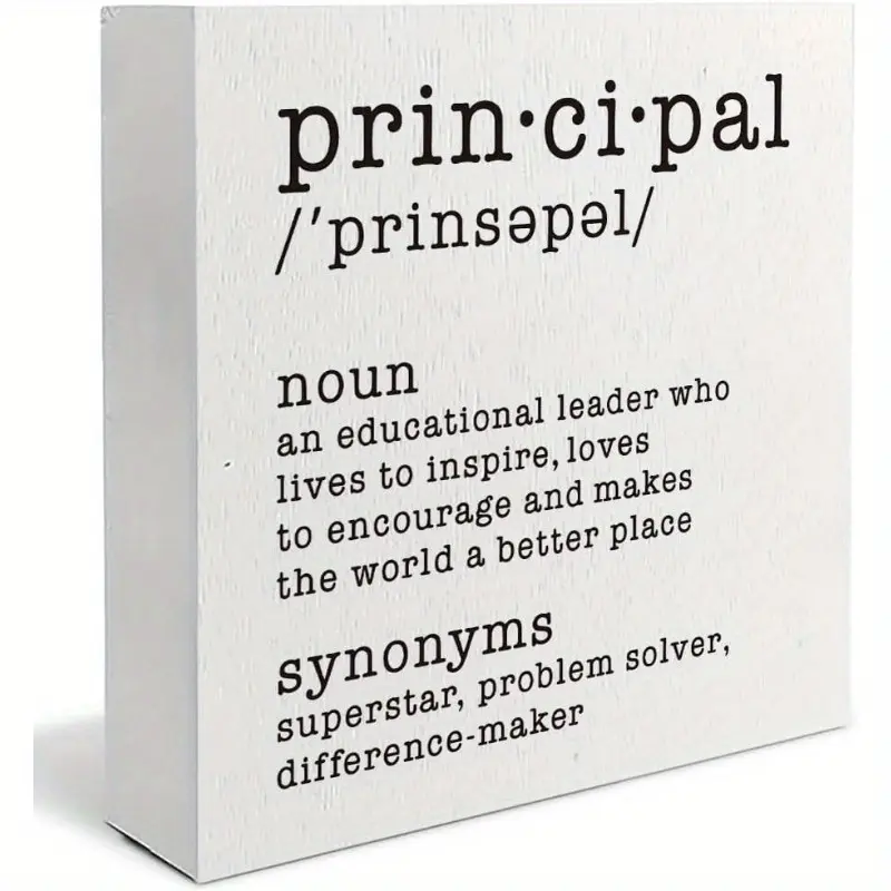 Principal Definition Sign - Principal Gifts, Principals Office Desk Decor Sign, Desk Signage Decoration, Gifts for School Principal, Principal Appreciation Gifts, Home Office Decor, Home Decor Products, 5x5 inch