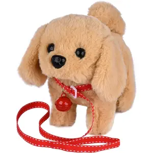 Plush Golden Retriever Toy Puppy Electronic Interactive Pet Dog - Walking, Barking, Tail Wagging, Stretching Companion Animal for Kids (Golden Dog)