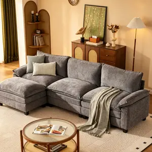 【2-3 Packages】115-149 Inch Modular Couch Sectionals with Ottoman, Big Comfy Cloud Couches, L/U Shaped 4-6 Seats Modular Sectional Sofa, Modern Cloud Sectional Couches for Living Room, Deep Seat Sofa