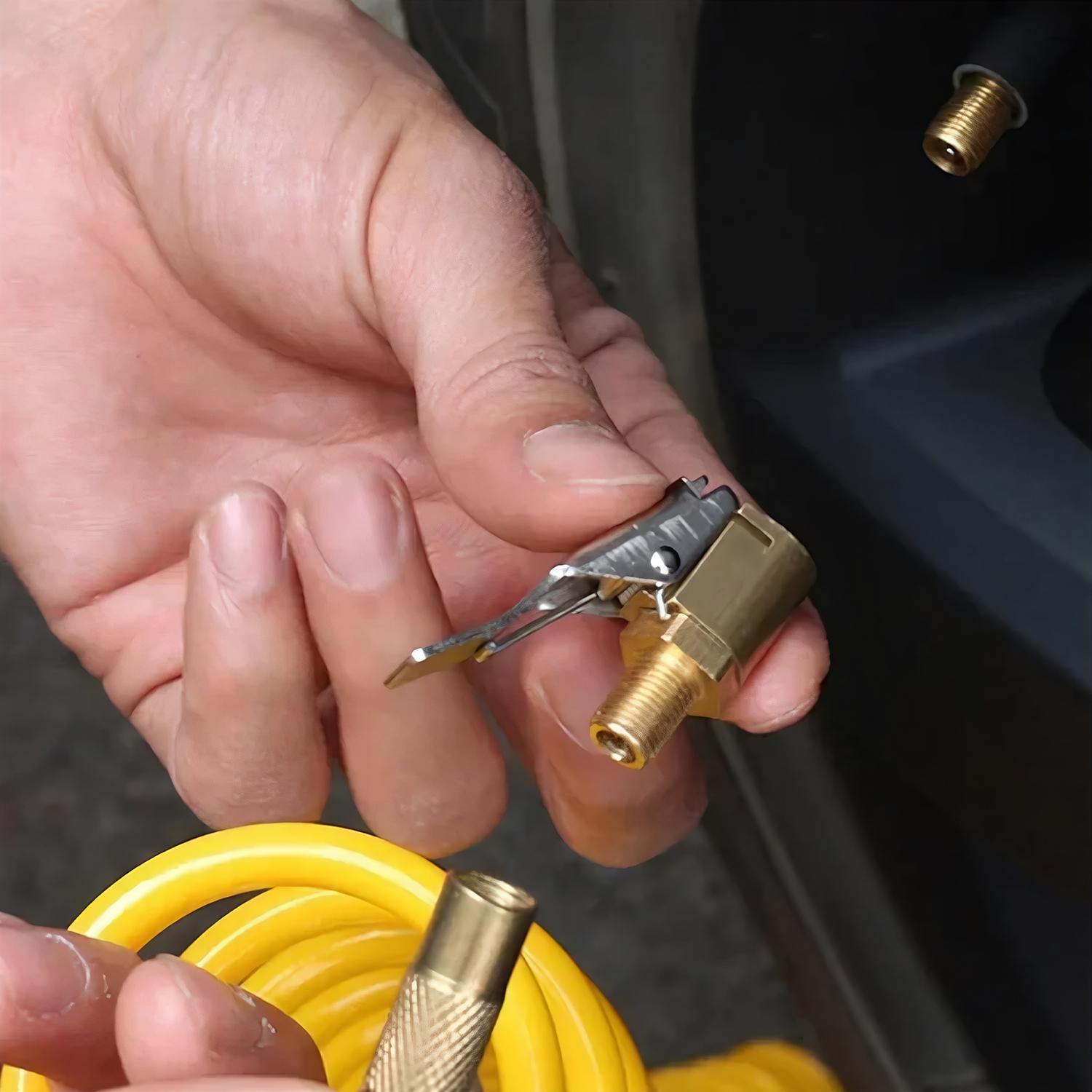 1/2 Pcs Brass Locking Tire Air Chuck, Tire Inflator Hose Adapter for Twist On Connection Convert to Lock On, No Air Leakage Air Compressor Pump Clip On Tire Chucks, Tire Nozzle with Tire Valve Thread