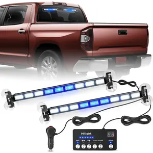 Nlilght 162 LED Traffic   Strobe Light Bar 2-in-1 Blue White       Lights with Controller 4 Switchable Color 36 Flash Pattern for Trucks Cars Tow Plow Construction  s