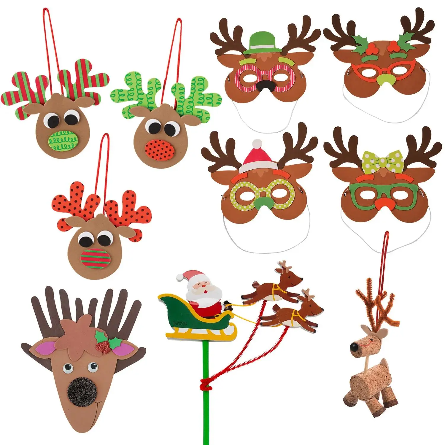 Bulk Makes 60 Christmas Reindeer Craft Kit Assortment