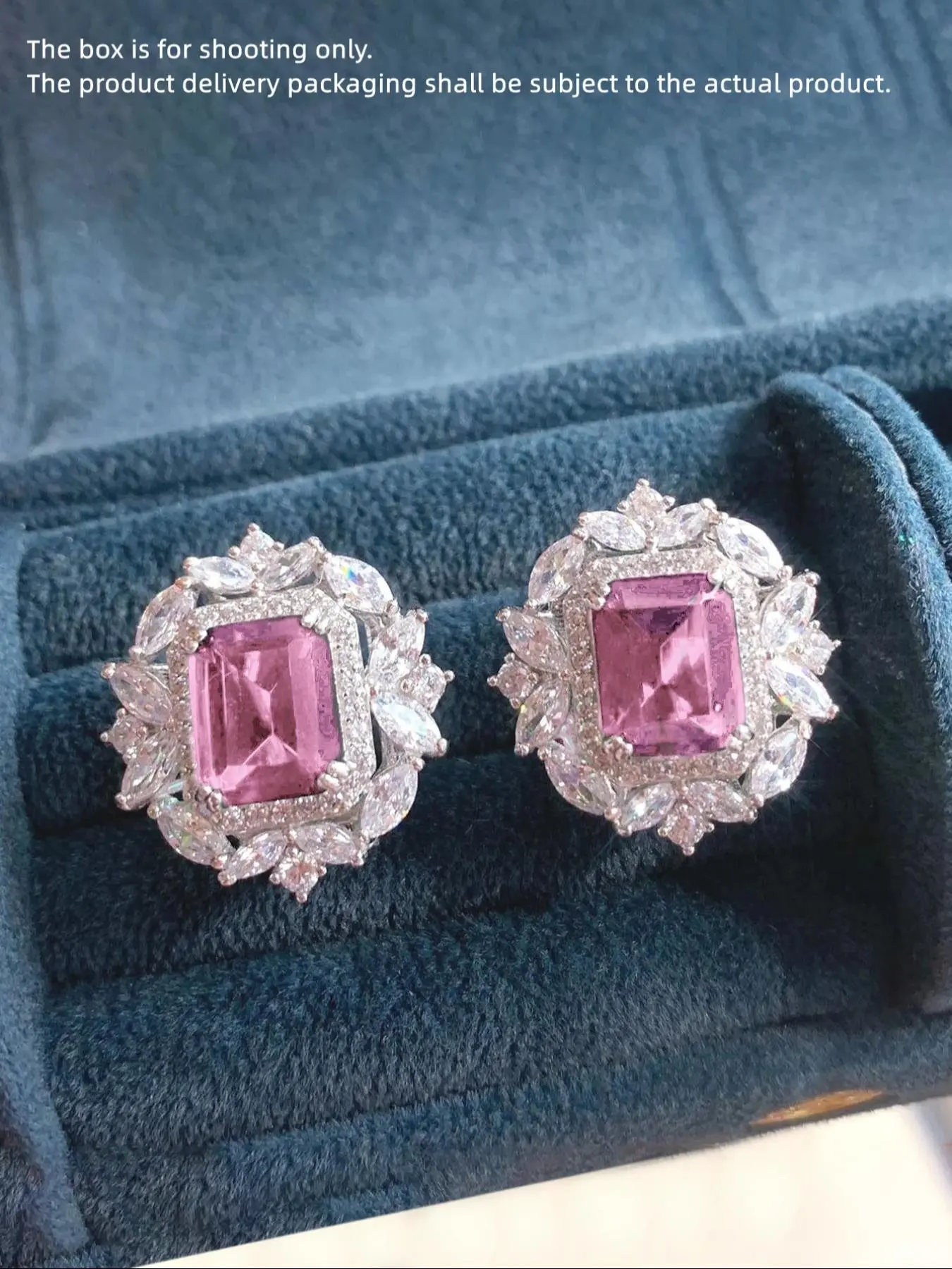 Elegant Artificial Zircon Decor Stud Earrings, Sparkling Zirconia, Fashionable Stud Earrings for Women & Girls, Trendy All-match & Exquisite Jewelry for Birthday Gift, Studs Earrings, Artificial Zirconia Earrings