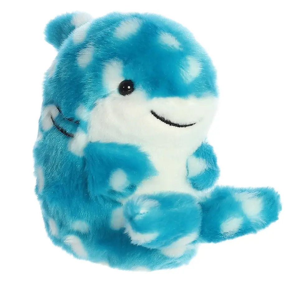 Aurora Round Rolly Pet Willa Whale Shark Stuffed Animal - Adorable Companions - On-The-Go Fun - Blue 5 Inches