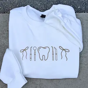 Embroidered Dental Hygienist Icons Sweatshirt, Dental Assistant Crewneck, Graduation Gift