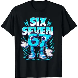 Humorous Meme 67 Six Seven 6 7 Italian Brainrot Boys Kids Teens T-Shirt Basic Light Cotton Unisex