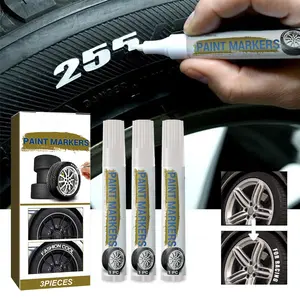 White Paint Pens Permanent Paint Markers - 3 Pack Paint Markers, Oil Based Paint Markers Medium Tipof Pens for Rock Painting Car Tyre Metal, Plastic, Canvas, Wood, Glass