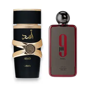 Mega Combo | Asad + 9 pm Rebel | 2 - Piece Multi Pack Long Lasting Fragrance Set for Men - 3.4 oz Per Bottle