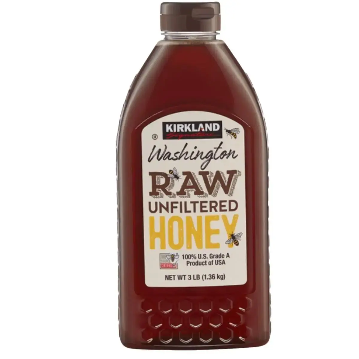 Kirkland Signature Raw Unfiltered Honey 48 oz Natural Sweet Flavor Pure & Vegan Friendly Essential Nutrients for Cooking Baking