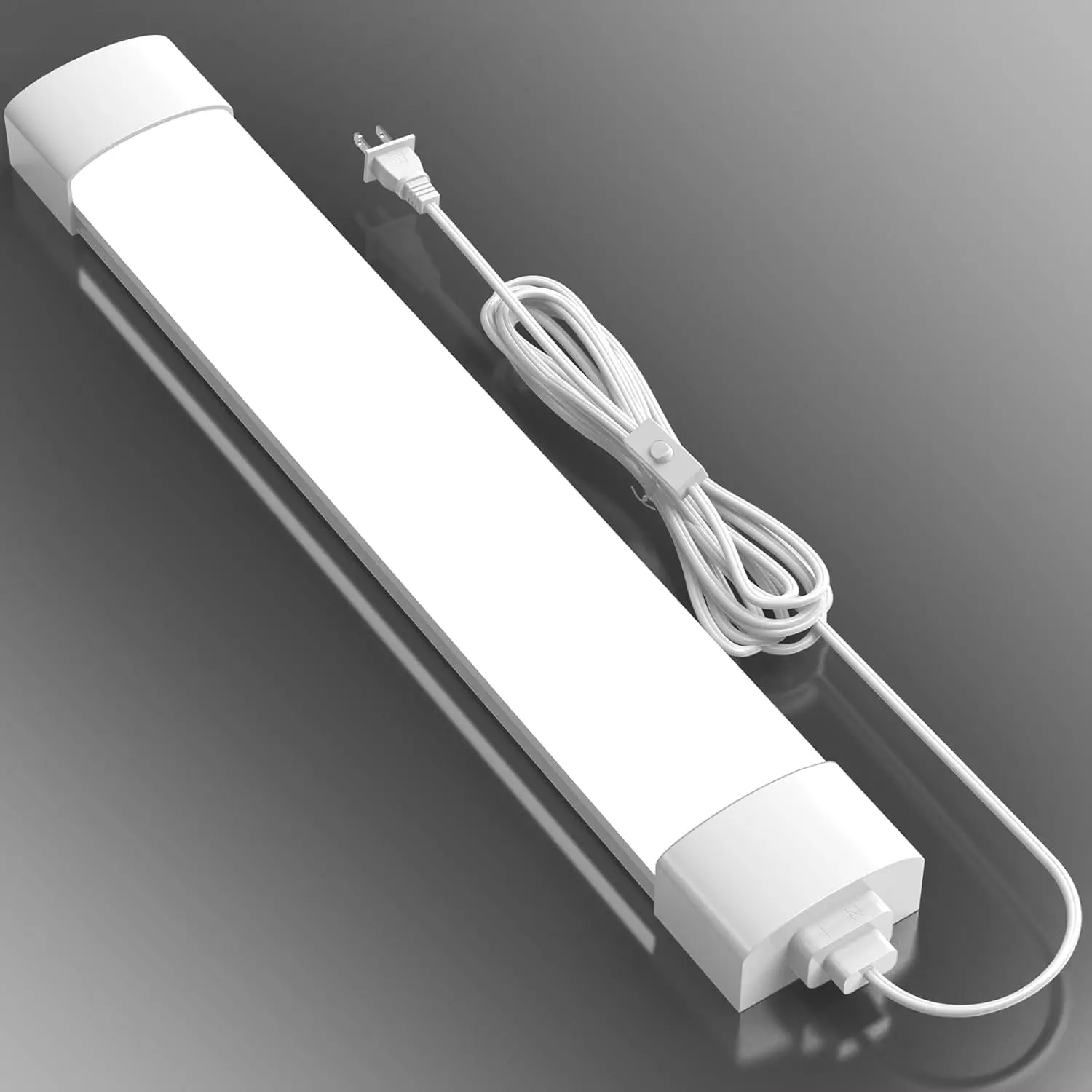 LED Ceiling Light Fixture with Plug 5000k, Triproof LED Tube Light 16W Linkable Closet Lights for Workbench Kitchen Basement Garage Corridor Bathroom Office Overhead Lighting with Plug in Cord