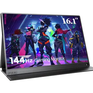 NEW-15.6" Ultra-Portable FHD HDR Gaming Monitor - 144Hz Refresh Rate, FreeSync, IPS Panel, HDMI, USB-C Connectivity, External Screen for Laptop, PC, Xbox, PS4/5, and Phone - Perfect for Gaming, Entertainment, and Productivity