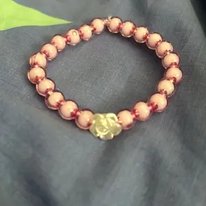 Bracelets & Bangles - Pink plastic bracelet with pearl like accent arm candy