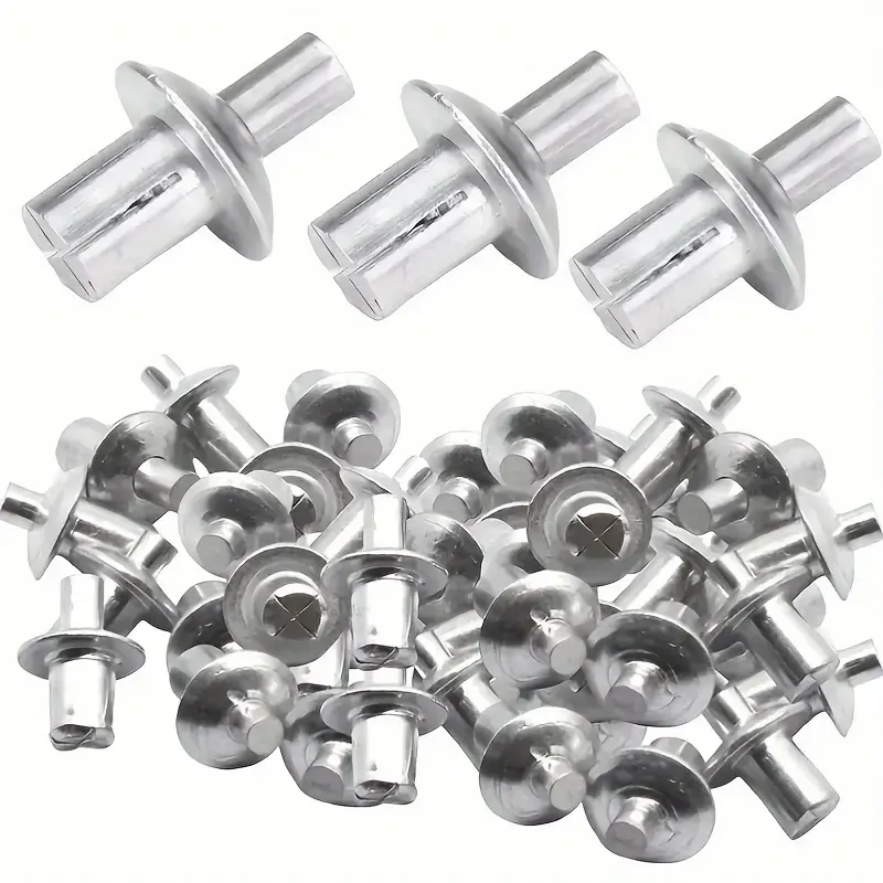 Hammer-Driven Aluminum Expansion Blind Rivets - Industrial Push-In Fastening Fasteners, No-Rivet-Gun Heavy-Duty for Automotive Metal Sheets, DIY Projects Woodworking