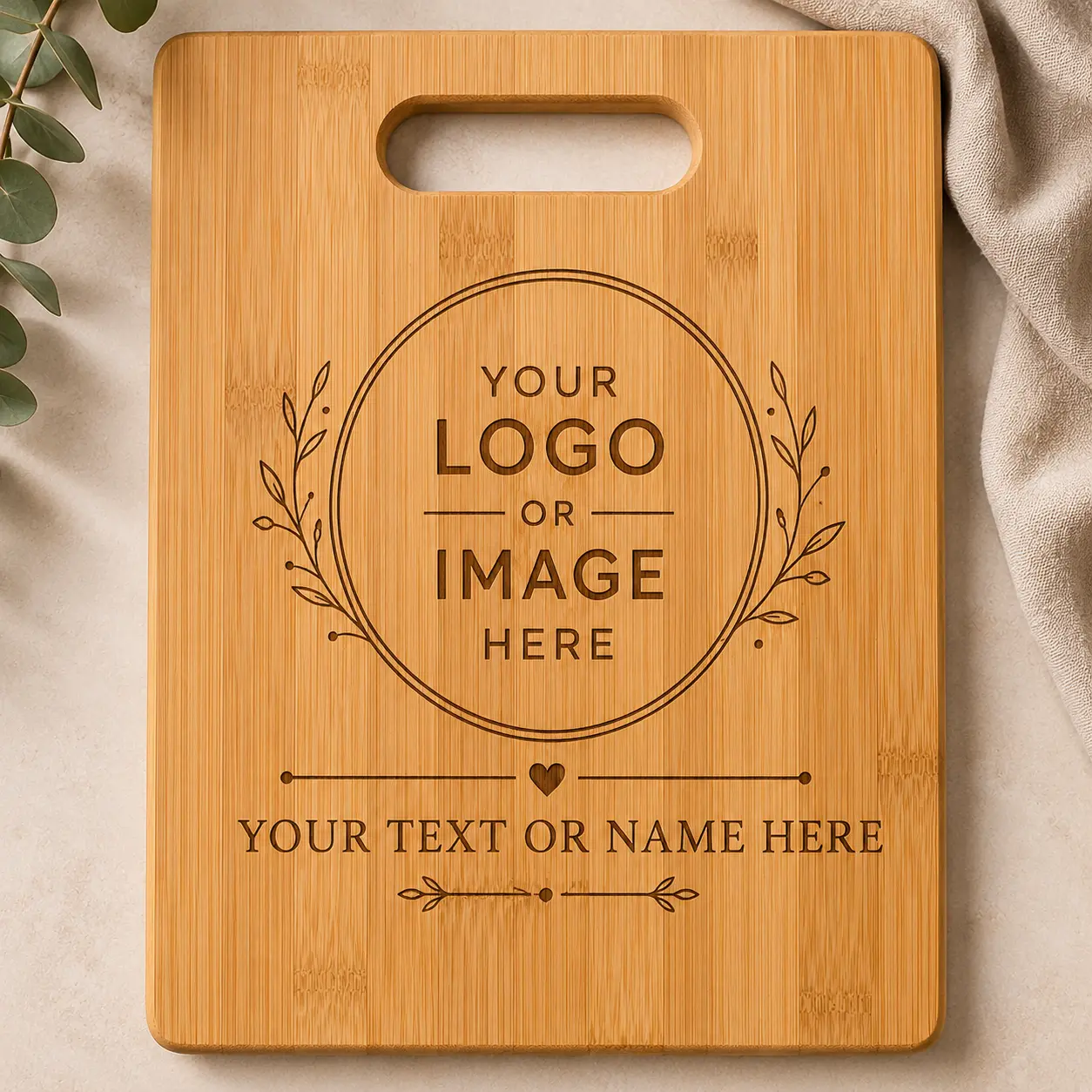 Personalized Bamboo Cutting Board (13.5" x 9.75")| Custom Engraved Gift