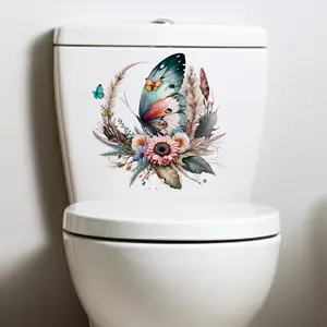 Creative Plant Butterfly Floral Wall Stickers, Wall Art Stickers, Decorative Home Decoration, Easy-To-Apply Removable Decals, Perfect for Living Room & Bedroom