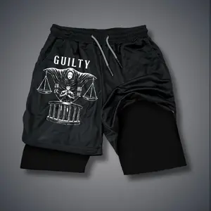 Anime Double-Layer Sports Shorts Graphic Shorts Black Shorts Camo Shorts Streetwear Shorts Men Outfits Men Short Shorts Vacation Outfits Shorts