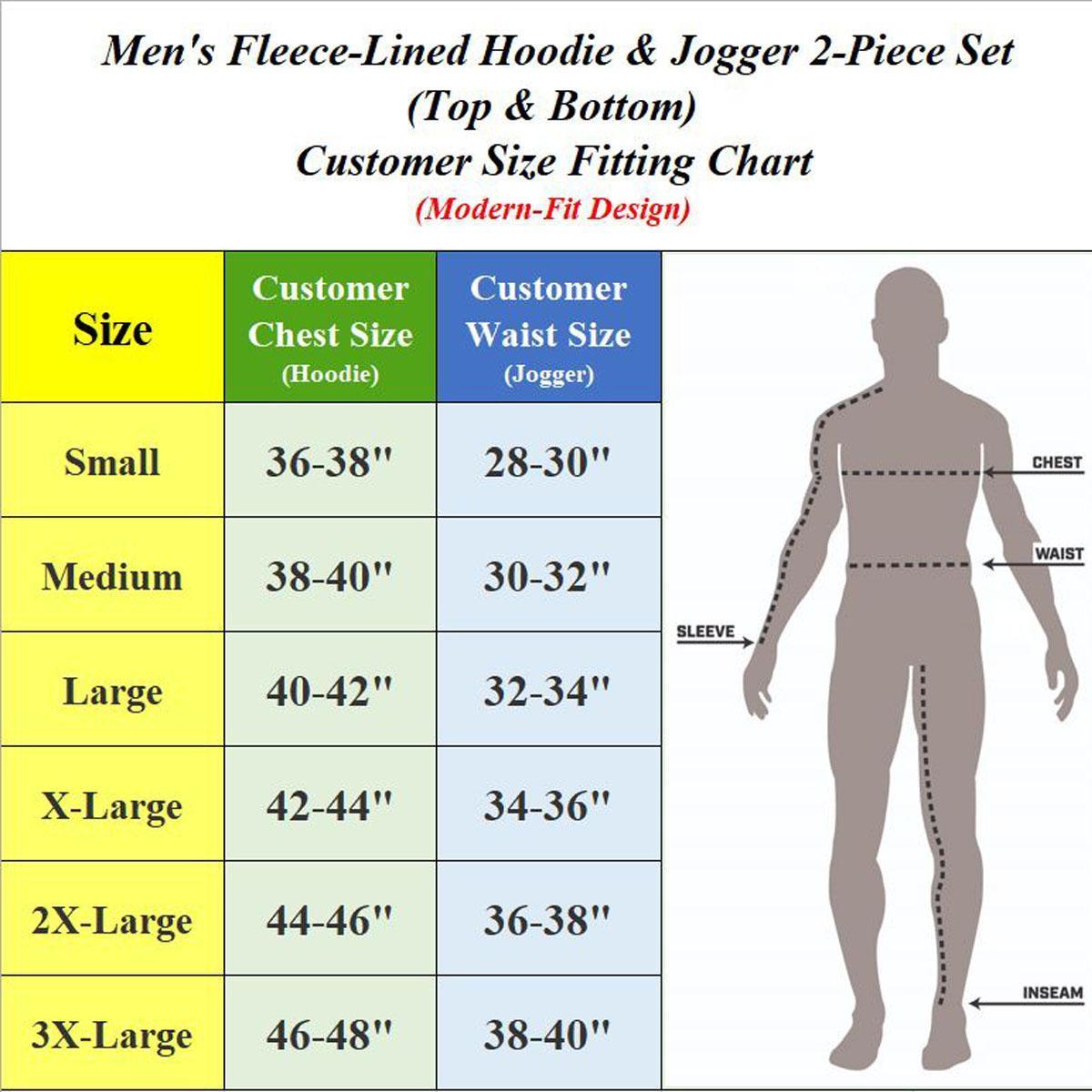 Men’s 2-Piece Fleece Zip Hoodie & Jogger Set