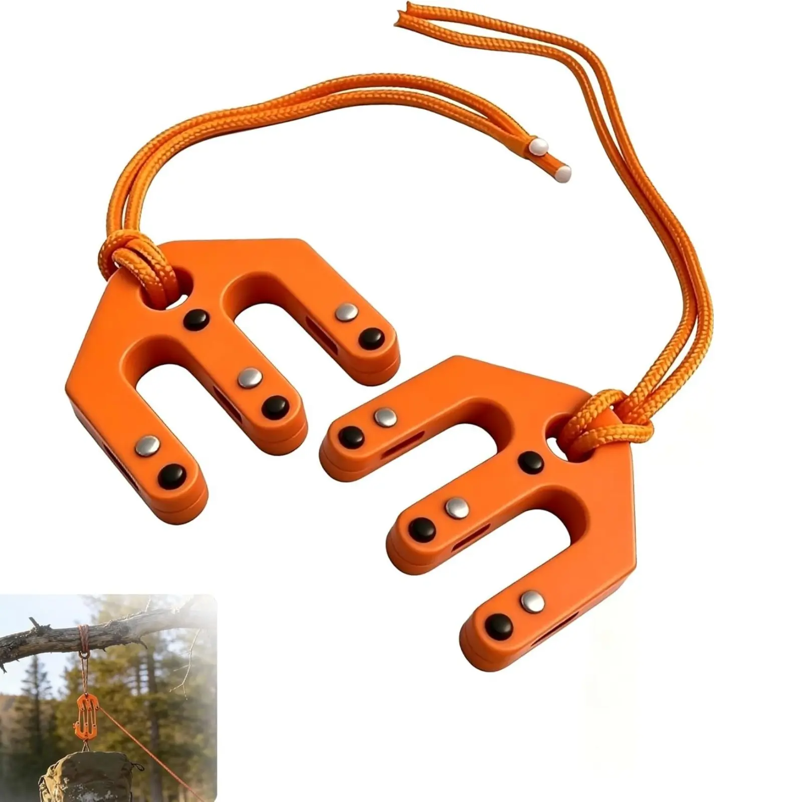 Pulley System,Hoist Block and Tackle System, Ultralight Hunting Game Hoist, Portable Nylon Block and Tackle Pulley System, Game Hoist, Compact Game Lifting Tool for Backcountry Hunting, Outdoor Gear