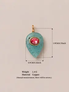 Limited Time Sale! 1PC Colorful Resin Gemstone Charms Set, Geometric Oval Square Pendants with Rhinestone Inlay, Gold Plated DIY Jewelry Findings, Best Gift for Her, TikTok Trending Accessories