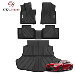 YITAMOTOR Floor Mats & Cargo Liner Fit for 2025 Toyota Camry (Include Hybrid) Full Set Black Camry Floor Liners & Trunk Mat Accessories