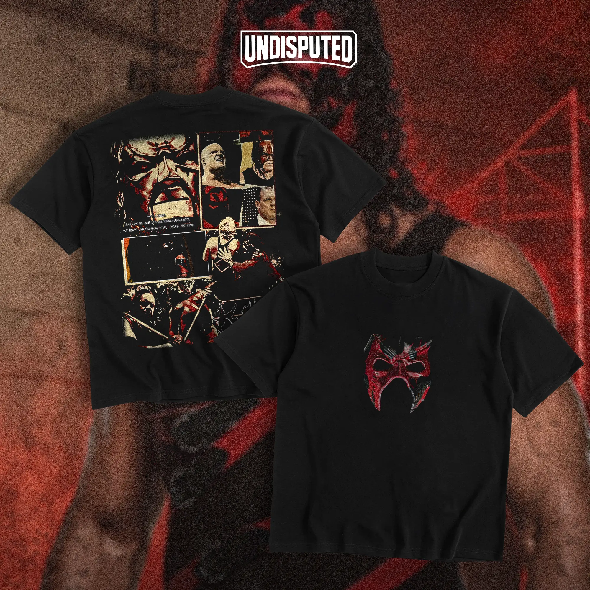 UNDISPUTED Kane The Big Red Machine Heavy Cotton Shirt WWE Shirt The Devil's Favorite Demon Tshirt Hoodie Zip Up Hoodie Wrestler Fan Apparel Menswear Direct-to-garment Breathable Printing