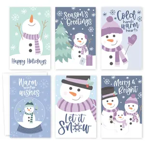 24 Snowman Christmas Holiday Cards Bulk With Envelopes - Happy Holiday Cards Boxed With Envelopes, Pack Of Christmas Cards With Envelopes, Assorted Christmas Cards Boxed With Envelopes, Winter Cards