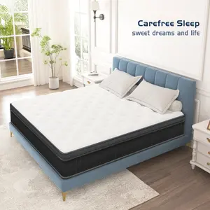 Memorial Day 12/14 Inch Hybrid Mattress in a Box - Medium Firm Support with Individually Pocketed Springs & Breathable Memory Foam, Reinforced Edge for Back Pain Relief, Sleep Upgrade for Home & Guest Room (Twin/Full/Queen/King)