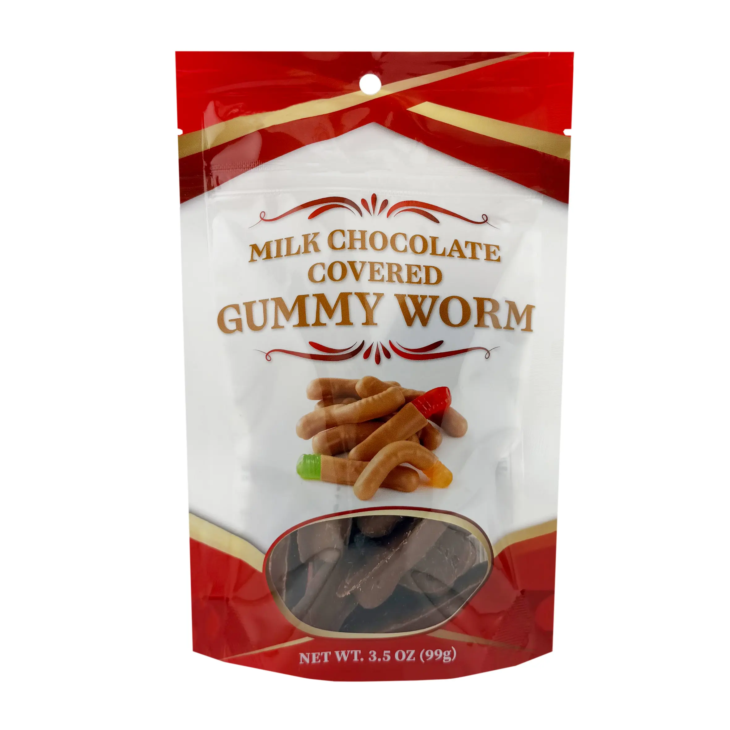 FirstChoiceCandy Chocolate Covered Gummy Worms Milk Chocolate, 3.5 oz Resealable Bag (PACK OF 3)