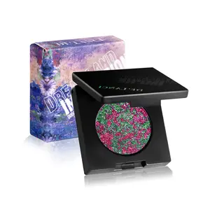 De'lanci Duochrome Eyeshadow Palette - 16 Unique Shades, Color Shift, Waterproof, Long Lasting, Multichrome Holographic Eye Topper Glitters Makeup Pigment Setting Cosmetic - Water Proof