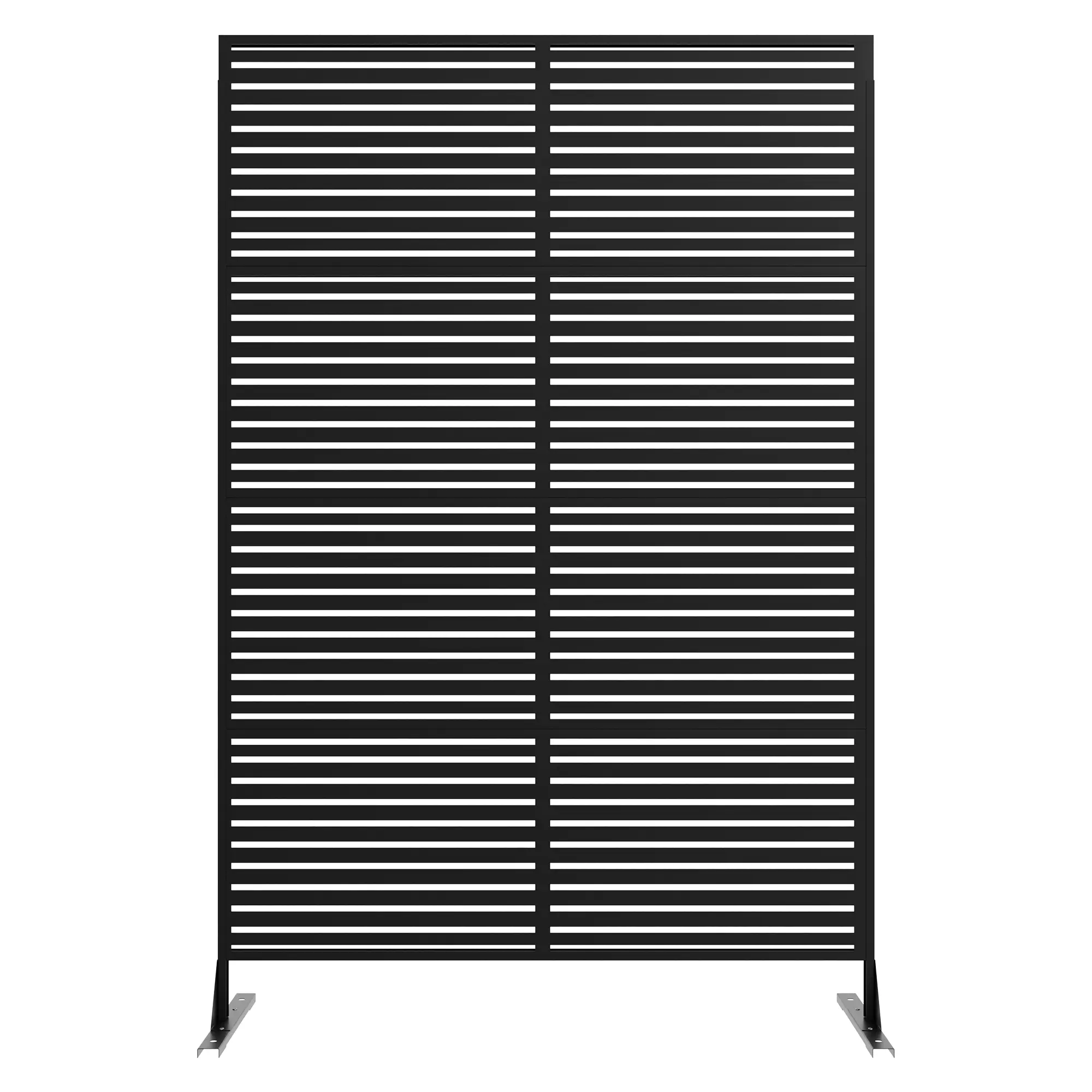 Metal Outdoor Privacy Screen - Adjustable Room Divider with Stand Panels, Freestanding Decorative Set for Deck, Patio, Garden Home Improvement Use