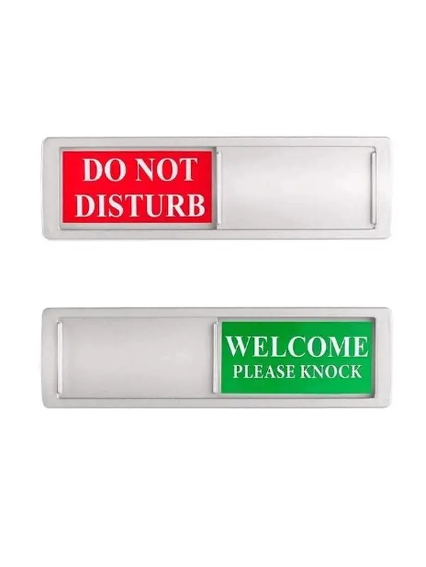 Do Not Disturb Sign, Privacy Door Sign, Please Knock Sign for Home Office Restroom Conference Hospital, Non-Scratch Magnetic Slider Door Indicator Signs That Tells Room Available or not, 7 x 2 inch