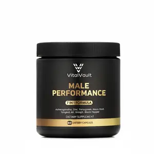 VitalVault 7 in 1 Male Performance Natural Supplement W/ Ashwagandha, Shilajit, Tongkat Ali, Maca Root, Fenugreek , Zinc & Black Pepper