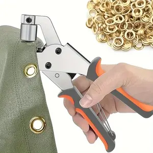 Eyelet Punch Set, 1 Set Including 200pcs 10mm Rings, DIY Hole Punch Tool, Sewing & Crafting Essentials, Office Binding Supplies, Smooth Hole Puncher, Hand Tools