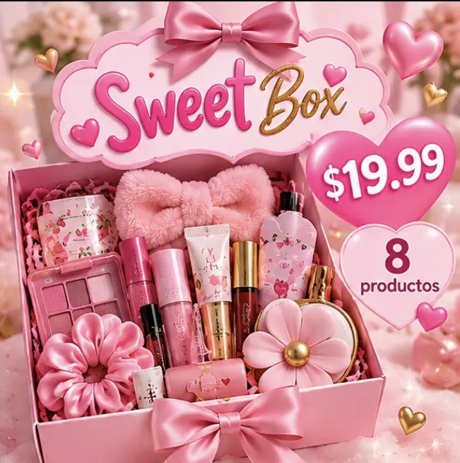 Pink Quick Beauty Self-Treat 8-Piece Makeup Set - Accessories Kit, Miniature On-the-Go Makeup Collection