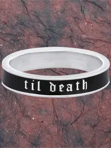 1PC 4mm Wide  Black Enamel Band Statement Ring Fo Women Men Anniversary And Wedding Ring Promise Copper Alloy Ring Stacking Band Anniversary Birthday And Valentine's Day Gift